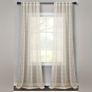 Farmhouse Textured Grommet Sheer Window Panels